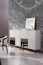 Modern Grey and Ebony Tall Buffet for Dining Room