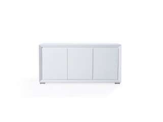 Elegant White Buffet with Stainless Steel Legs