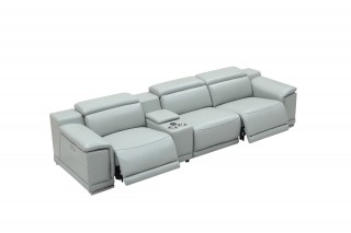 Contemporary Stylish Leather 3Pc Sofa Set with Chrome Legs