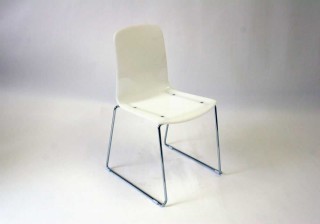 Stackable Acrylic Dining Chair with Metal Legs