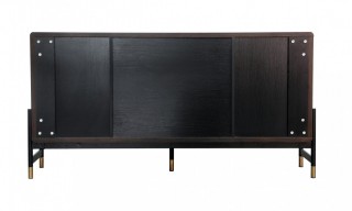 Contemporary Walnut Buffet with Gold Tips