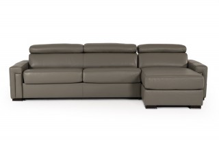 Real Leather Sectional Sleeper with Pull Out Bed