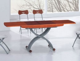 Stainless Steel Adjustable Base Extendable Dining Table