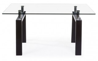 Arcos Table with Clear Tempered Glass Top