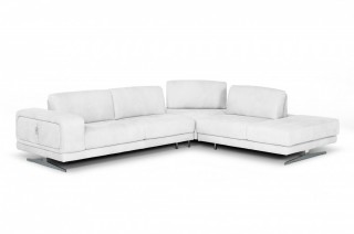 Elegant Tufted Full Leather Corner Couch