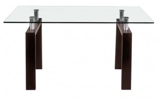 Arcos Table with Clear Tempered Glass Top