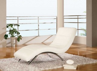 Black or White Leather Armless Love Chaise