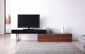 Long LCD TV Furniture with Storage in Walnut