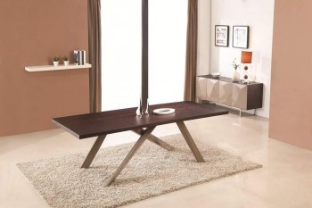 Contemporary Wooden Spacious Dining Table with X-Shaped Base Legs