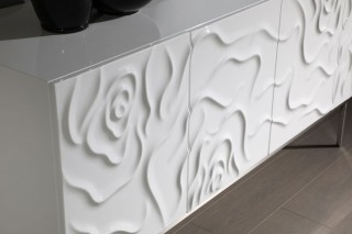 Modern White High Gloss Pattern Buffet