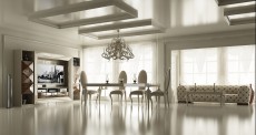 Elegant High Gloss White and Rose Gold Wall Unit Elegant High Gloss White and Rose Gold Wall Unit
