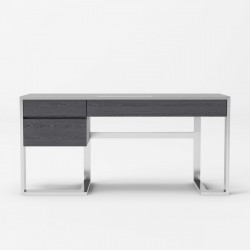 Modern Elm Grey and Stainless Steel Desk