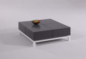 Ultra Grey Cocktail Coffee Table with Four Storage Compartments