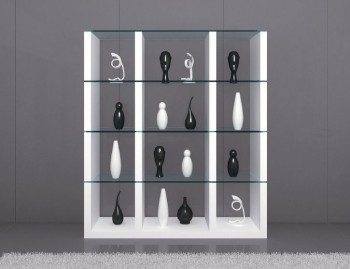 Cloud Unique Wall Unit in White with Clear Glass Shelves Cloud Unique Wall Unit in White with Clear Glass Shelves