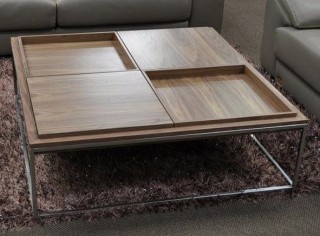 Coffee Table with Stainless Steel Base