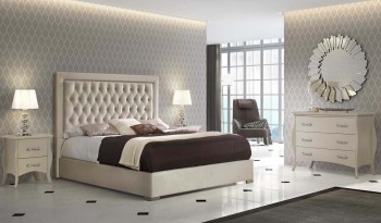 High End Modern Design Cream Bedroom Set