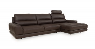 Elegant and Comfortable Espresso Sectional in Italian Made Leather