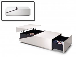 Modern White and Black Transformer Coffee Table