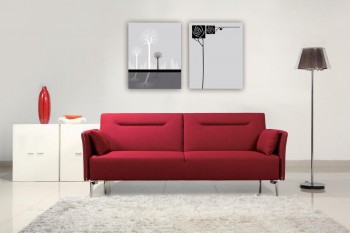 Superb Contemporary Red Fabric Single Convertible Sofa Bed Superb Contemporary Red Fabric Single Convertible Sofa Bed