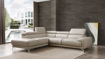 Advanced Adjustable Leather Sectional with Chaise