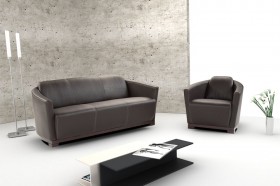 Hotel Contemporary Italian Leather Sofa Set