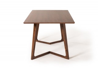 Contemporary Scandinavian Style Walnut Dining Set