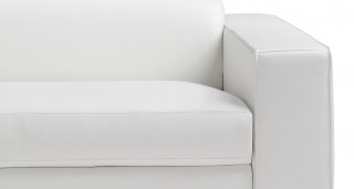 Grace White Leather Sofa Set with Adjustable Headrests