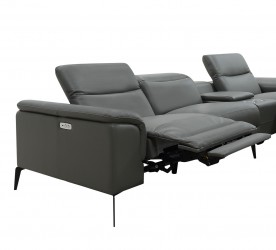 Contemporary Modern Leather L-shape Sectional