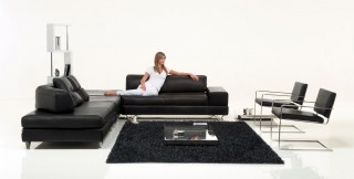 Refined All Real Leather Sectional