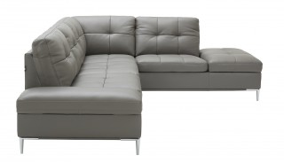 Sophisticated Leather Sectional with Chaise with Pillows