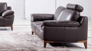 Premium Leather Dark Leather Sofa Set