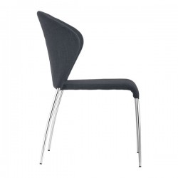 Contemporary Tangerine or Graphite Fabric Dining Chair with Chrome Legs