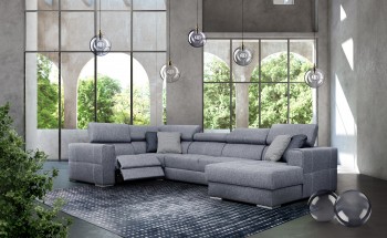 Fashionable Slipcovered Curved Sofa