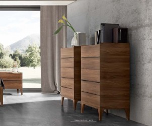Made in Italy Leather Modern High End Furniture feat Wood Grain Lacquer