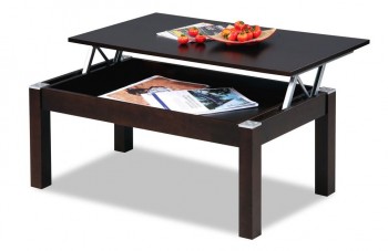 Wenge Rectangular Wooden Coffee Table with Inside Storage