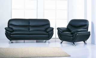 Harmony Ying Yang Contemporary Leather Living Room Sofa Set