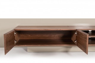 Contemporary Grey and Walnut TV Stand