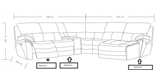 Leather Living Room Sectional with Recliner