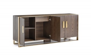 Chic Gallant Modern Oak Antique Brass Buffet