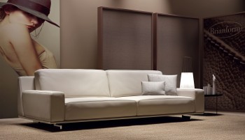 Two Pieced Contemporary Unique Leather Sofa Set