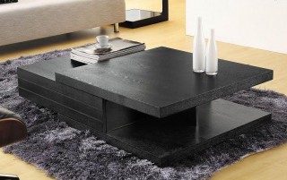 Contemporary Black Multi Layered Coffee Table