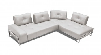 Elite Tufted Top Grain Leather Sectional with Pillows