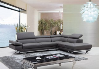 Sophisticated Italian Top Grain Leather Sectional Sofa