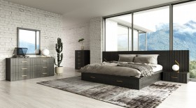Exclusive Wood Modern Master Bedroom with Extra Storage Accessories