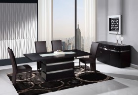 Contemporary Rectangular 5 Piece Dining Set with Chairs