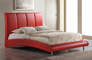 Overnice Leather Platform and Headboard Bed