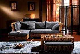 Exclusive Micro Suede Fabric Corner Couch with Pillows