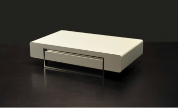 Contemporary Design Wood Storage Coffee Table with Chrome Base