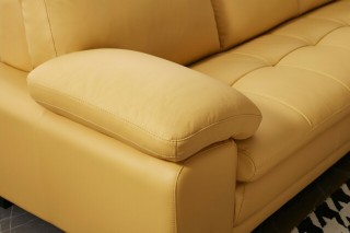 Contemporary Top Grain Leather Sectional