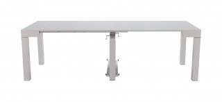 Floating Sleek White Gloss Table with Creative Leatherette Chairs